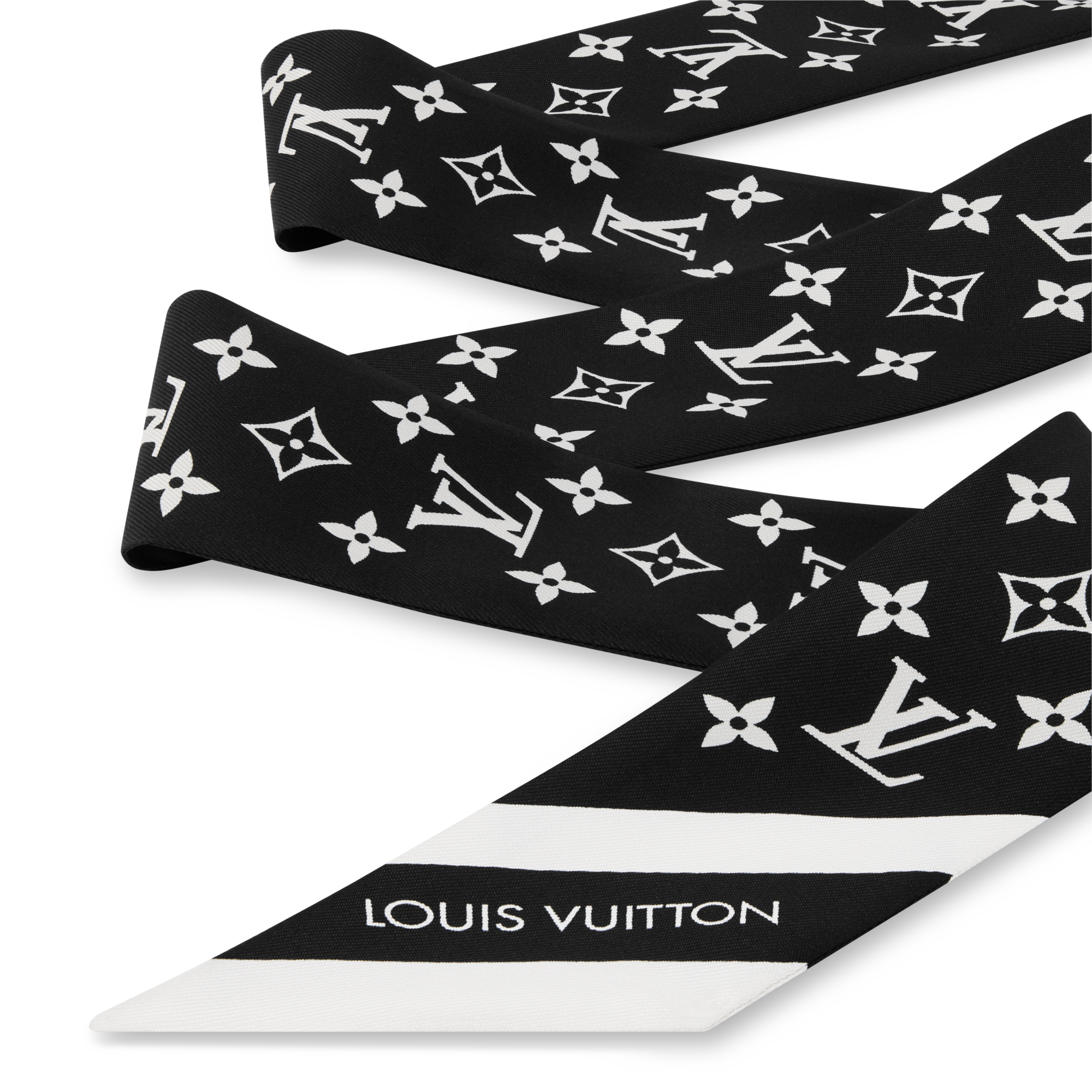 送料込◆希少品♪【LOUIS VUITTON】Let's Go BB Bandeau Black Louis Vuitton Black/White Monogram Let's Go Print Silk BB